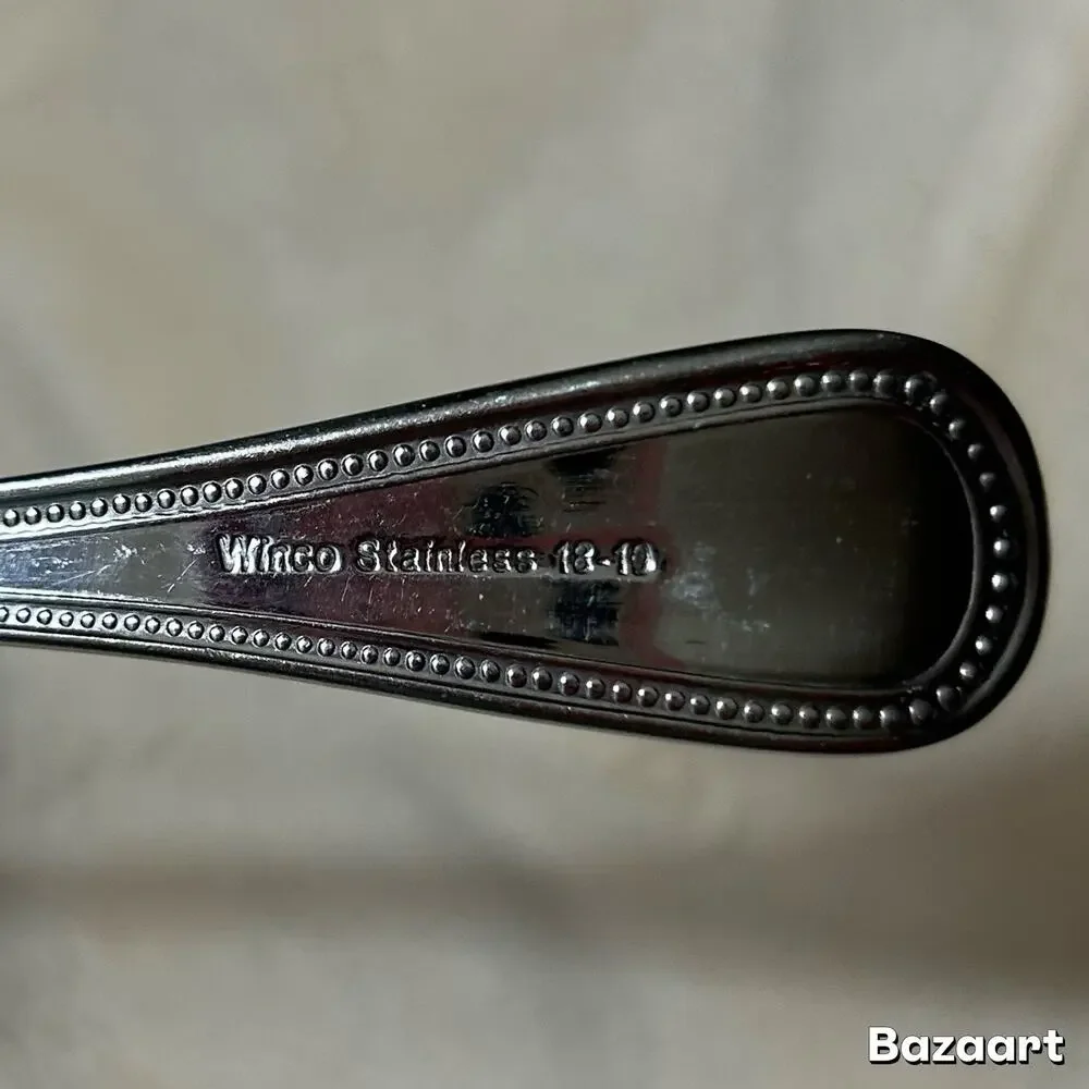 One Winco Deluxe Pearl Table Spoon 18/8 Stainless Steel Extra Heavyweight